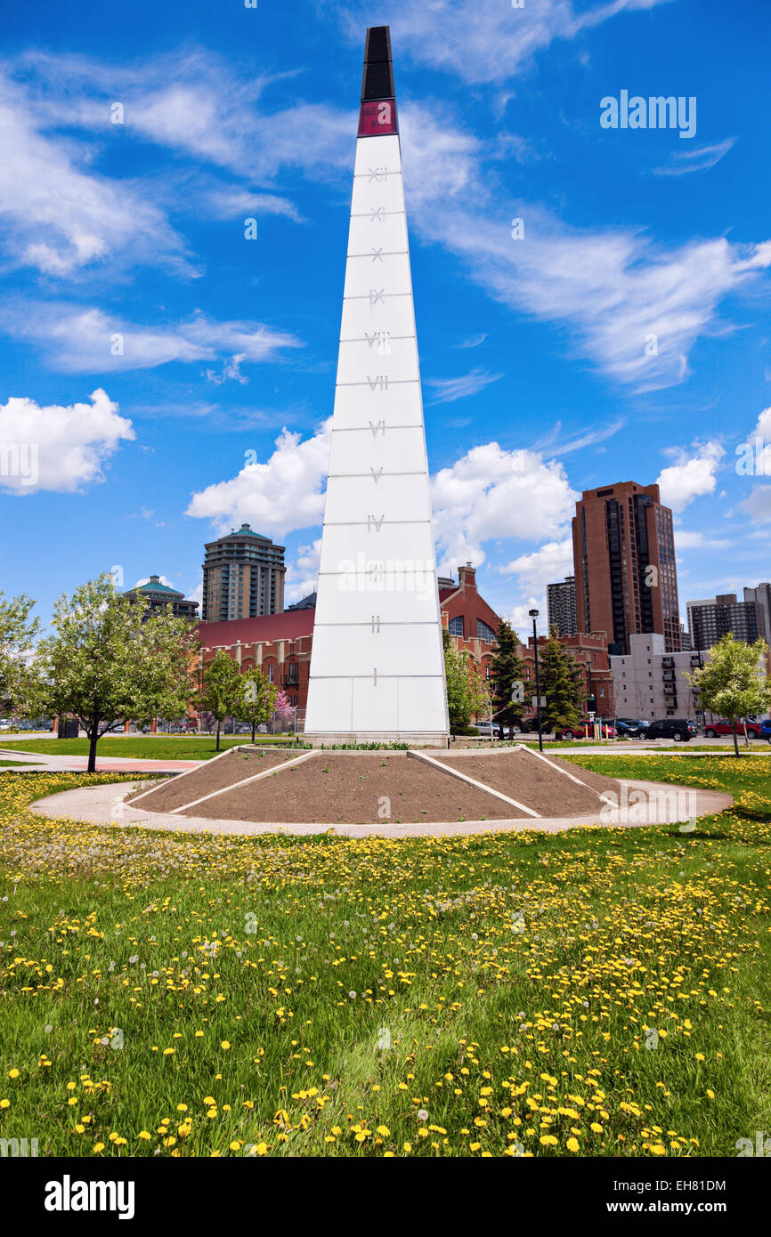Calgary Millennium Clock Tower. Calgary, Alberta, Canada Stock Photo