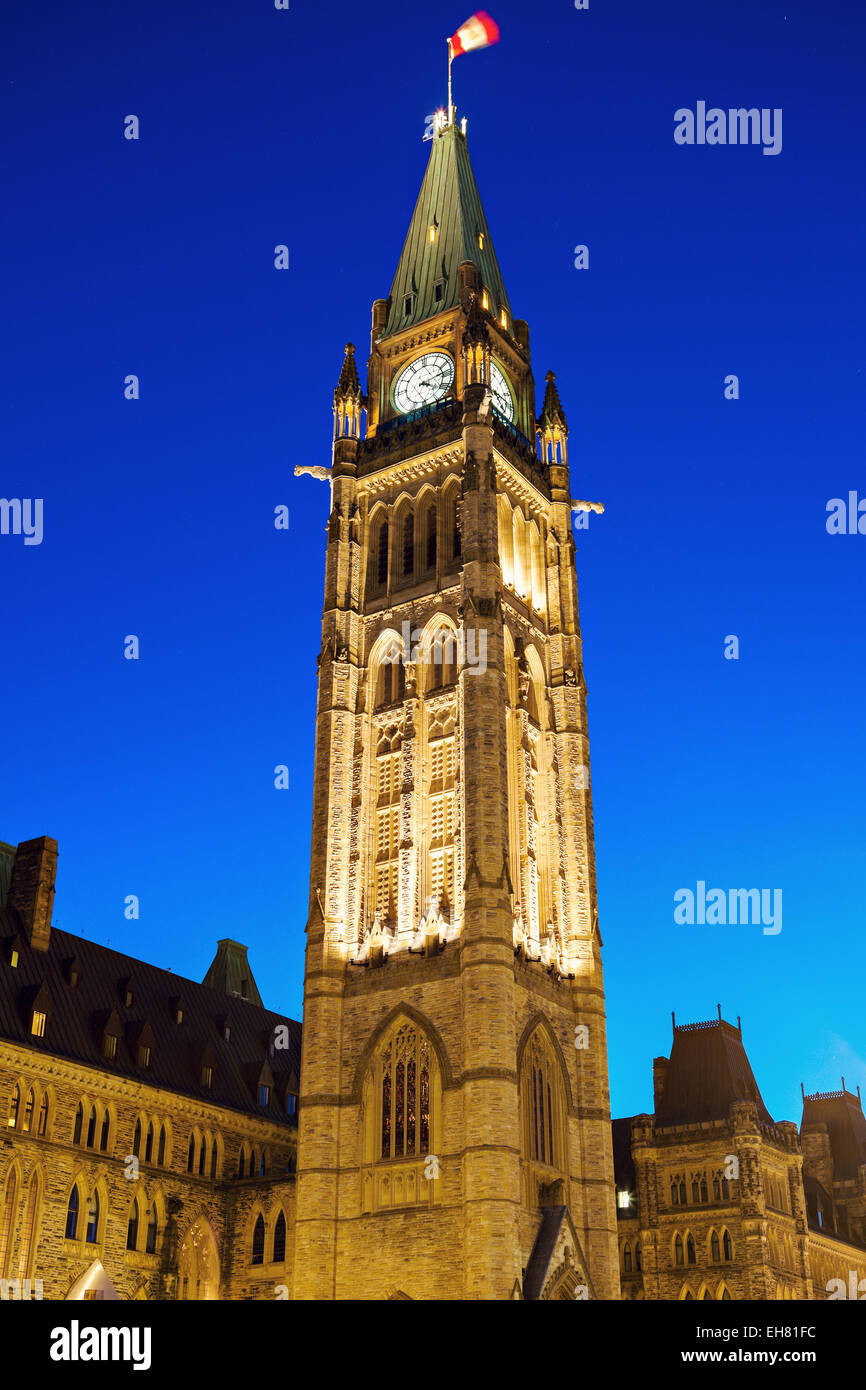 Peace Tower, Parliament Building - Ottawa, Ontario, Canada Stock Photo