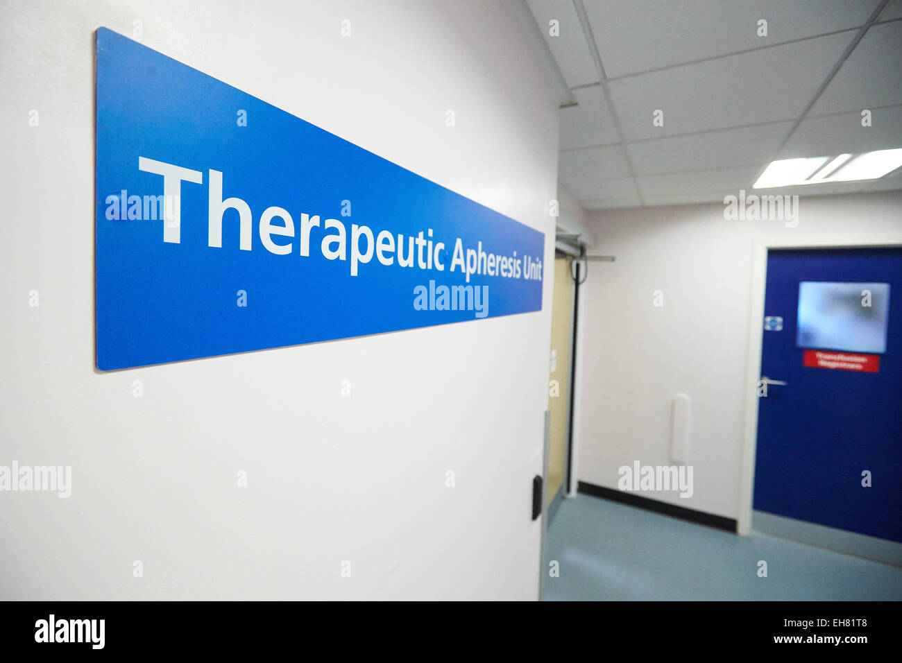 Sign for the Therapeutic Apheresis Services unit (TAS) at the Blood Centre at John Radcliffe Hospital Stock Photo