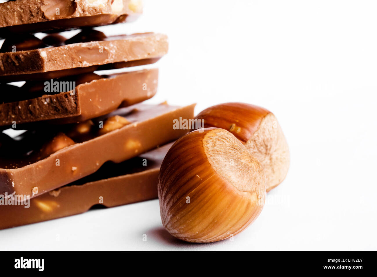 chocolate and hazelnuts Stock Photo