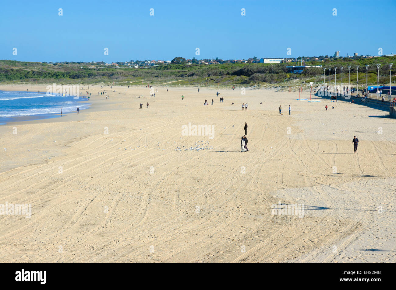 Maroubra Beach in Sydney's south eastern suburbs, Australia, looking south - and looking empty! Stock Photo