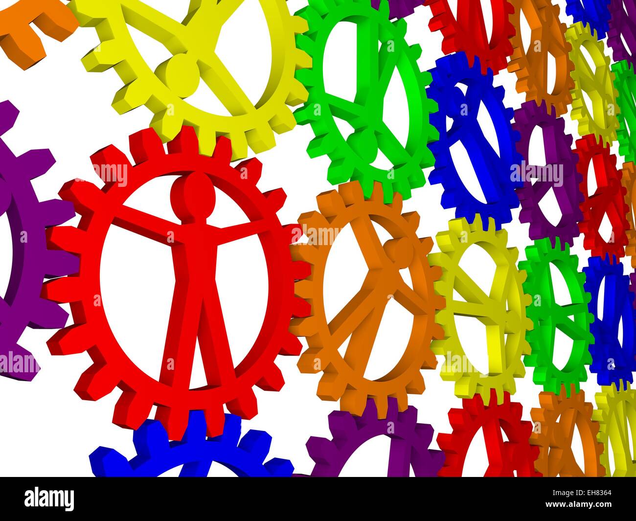 People like gears - company, work, individuality Stock Photo