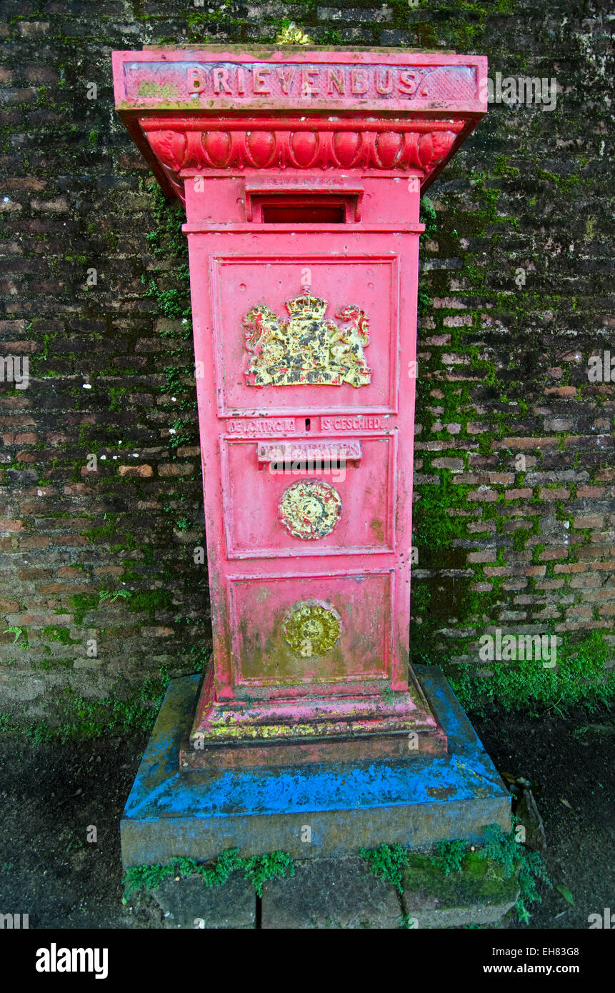 Old postbox dating from the Dutch colonial period of Paramaribo, Suriname, South America Stock Photo