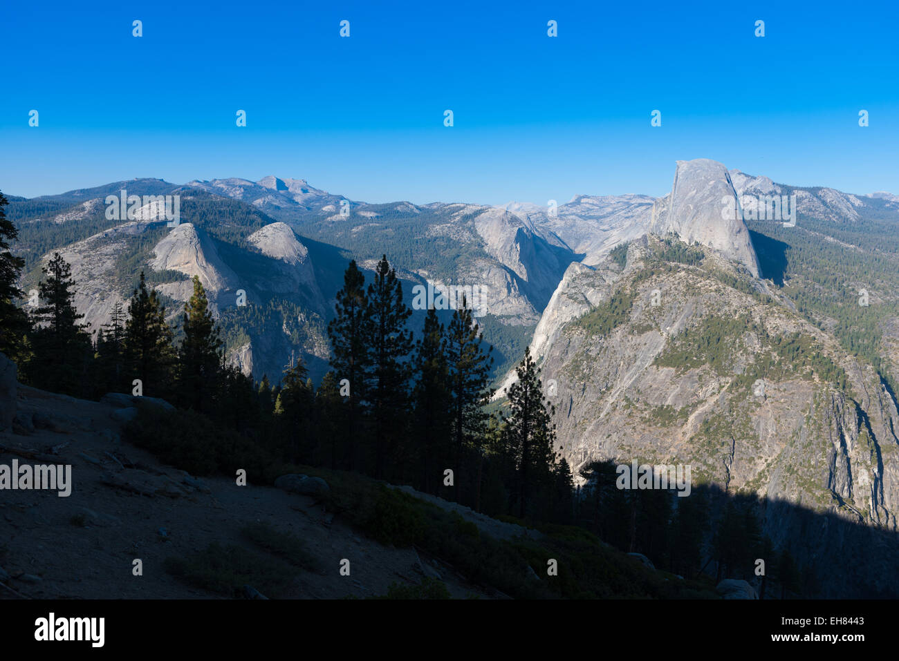 Half Dome peak from Glacier Point, Yosemite National Park, California Stock Photo
