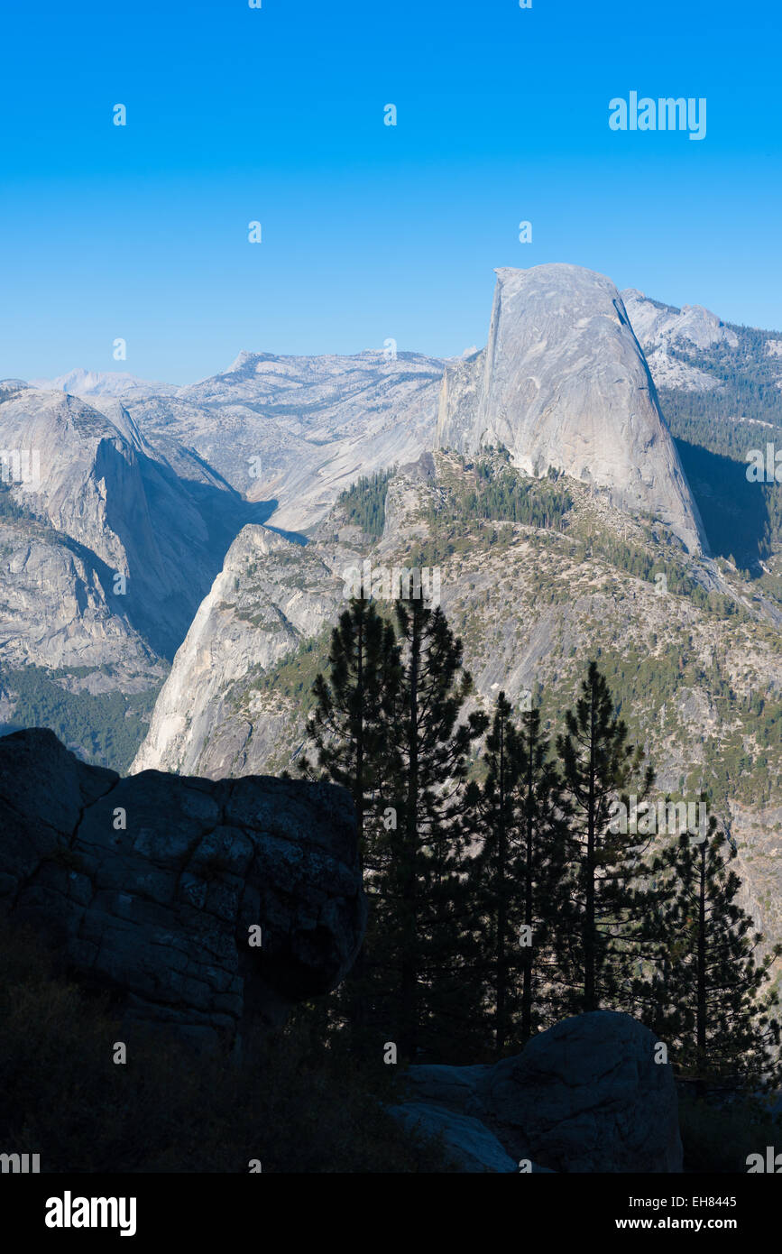 Half Dome peak from Glacier Point, Yosemite National Park, California Stock Photo