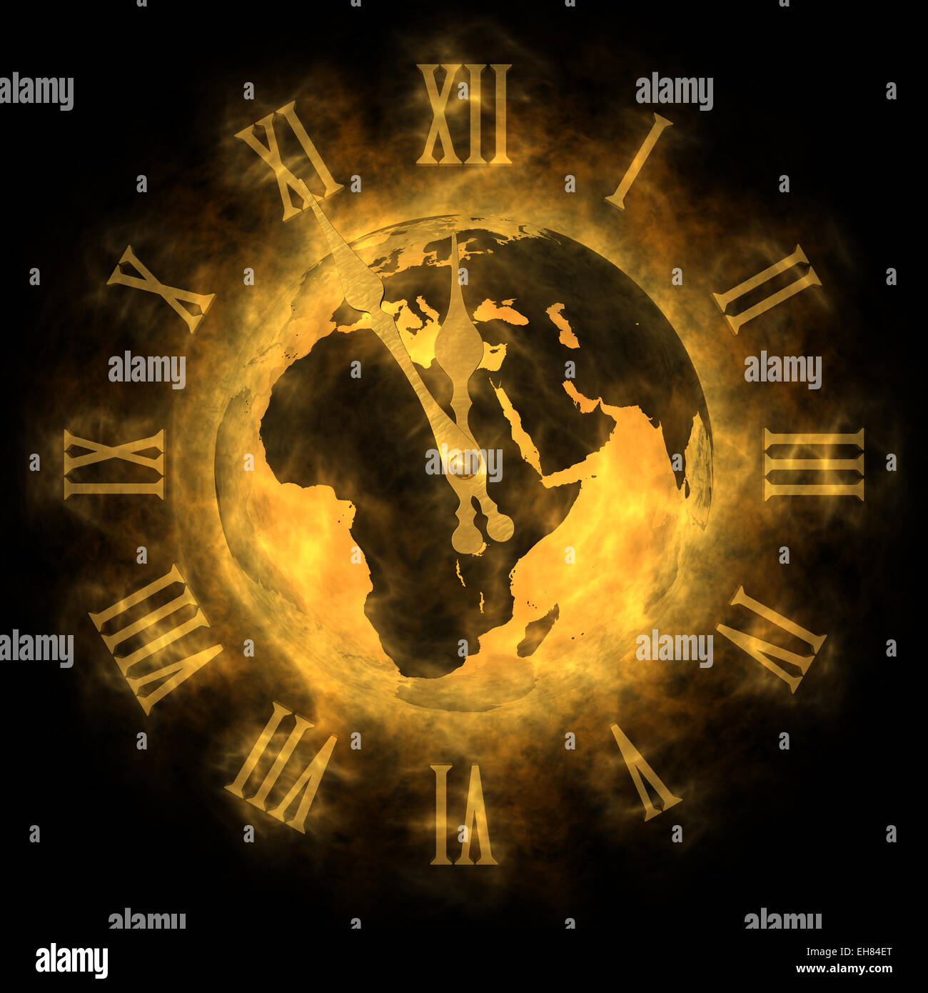 Cosmic time global warming and climate change Europe Stock Photo