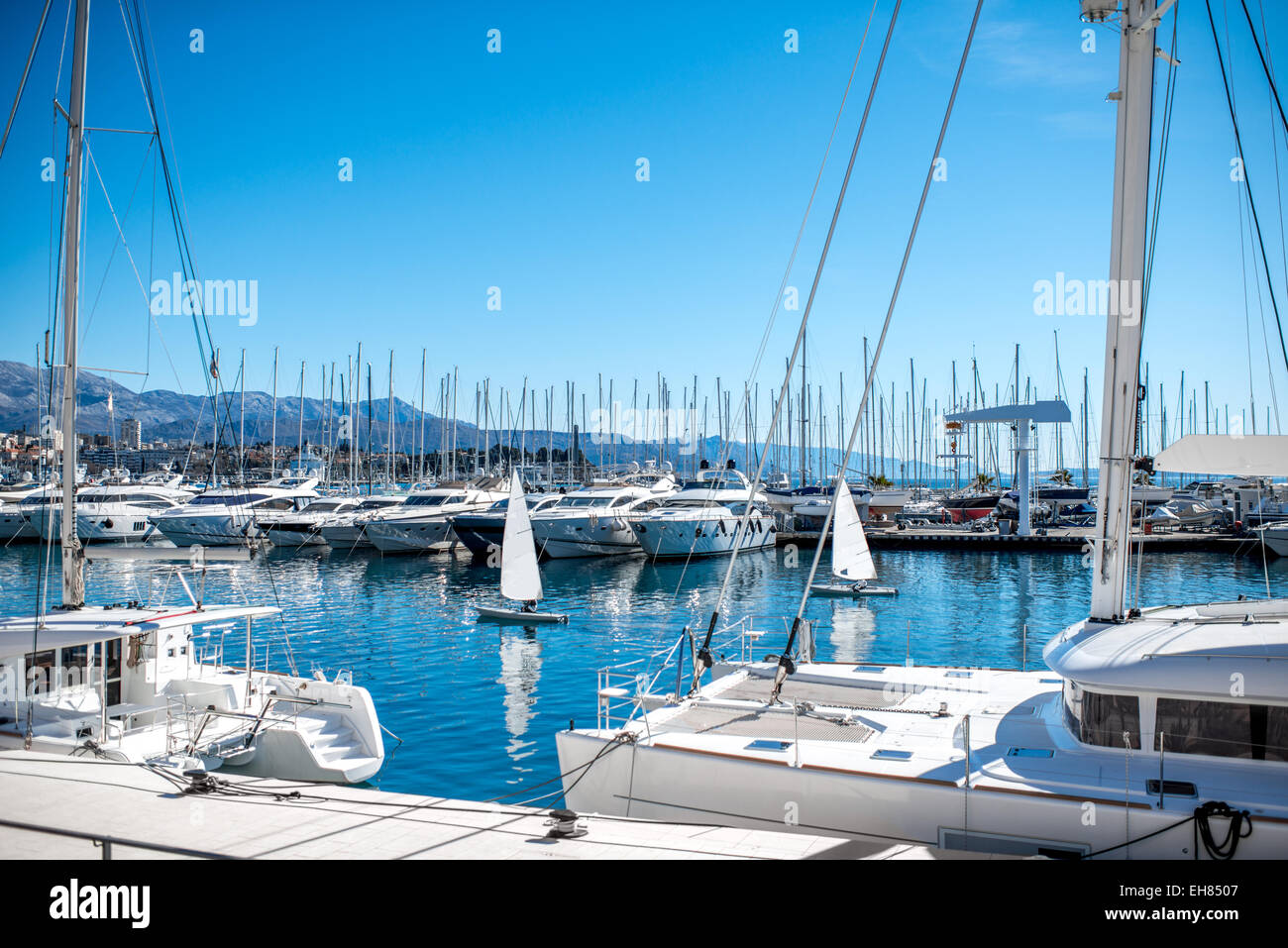 Yachts in the harbour Stock Photo Alamy