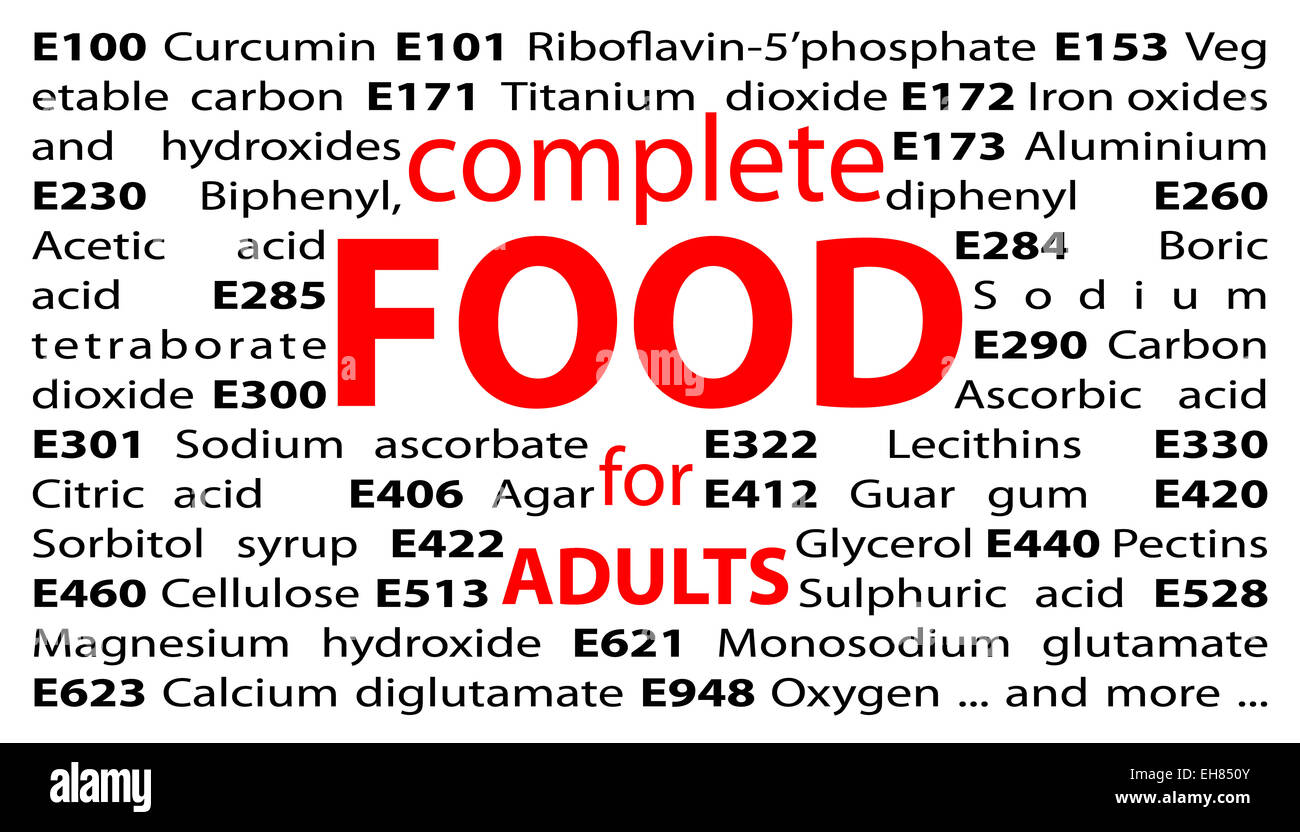 Healthy food and chemistry - food additives Stock Photo