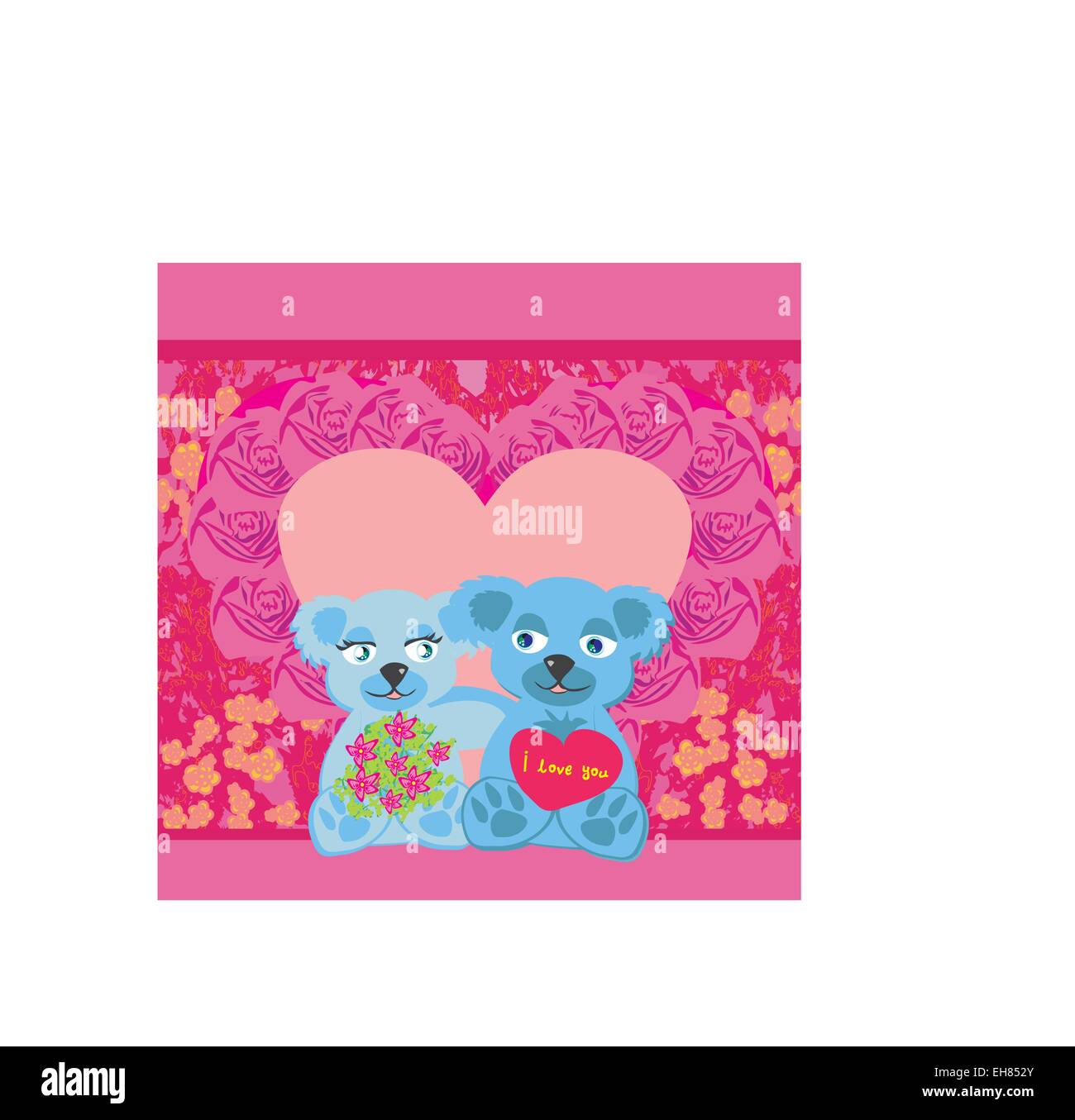 Cute Teddy bears couple Stock Vector Image & Art - Alamy