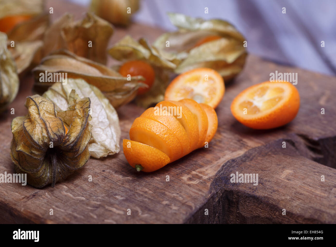 kumquat and physalis Stock Photo Alamy