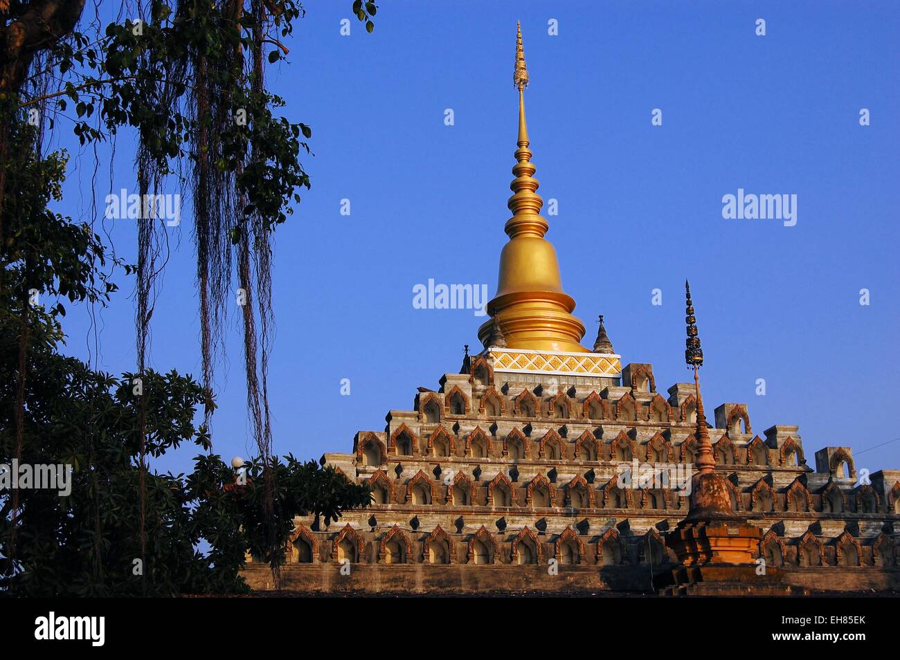 Shan Style Buddhist Temple in Mae Sot, Thailand Stock Photo