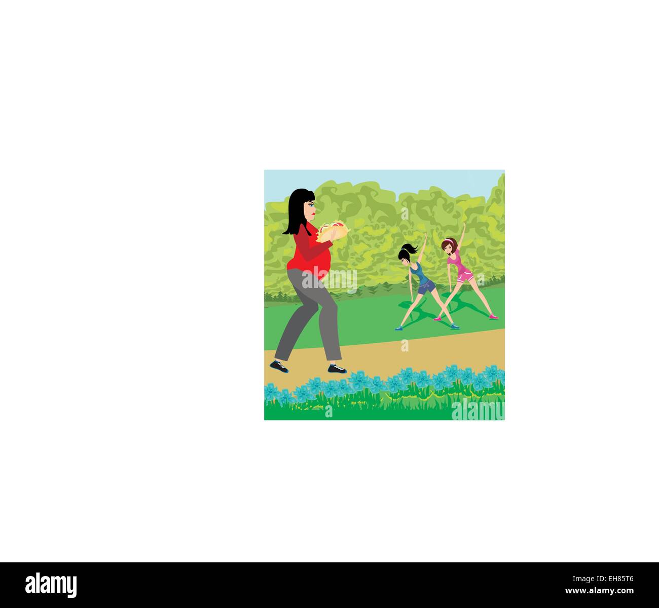 exercises in the park Stock Vector Image & Art - Alamy