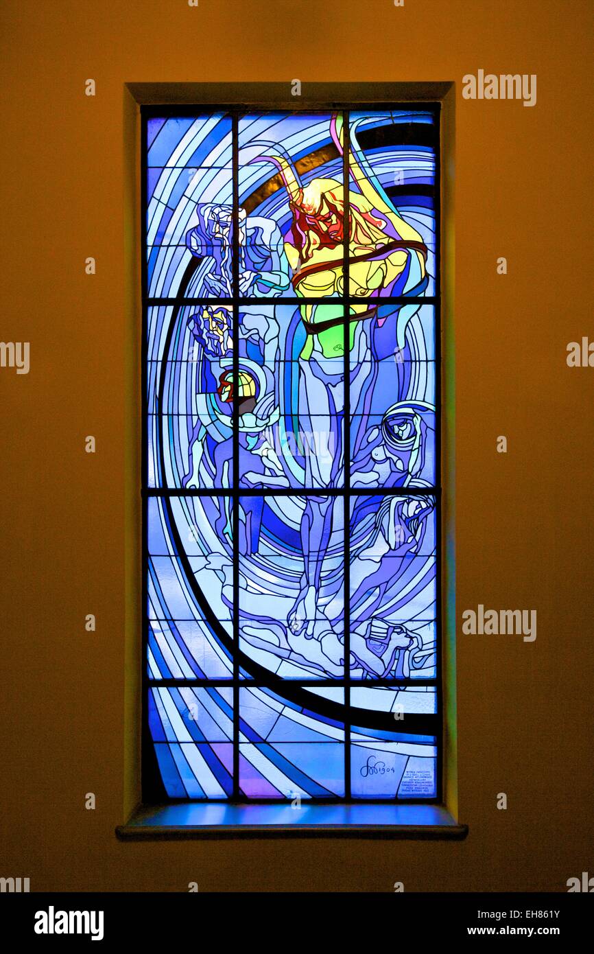 The Solar System, a stained glass window by Stanislaw Wyspianski in the