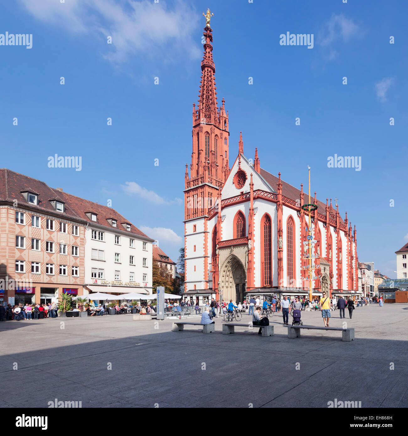 Marienkapelle chapel, market square, Wurzburg, Franconia, Bavaria, Germany, Europe Stock Photo