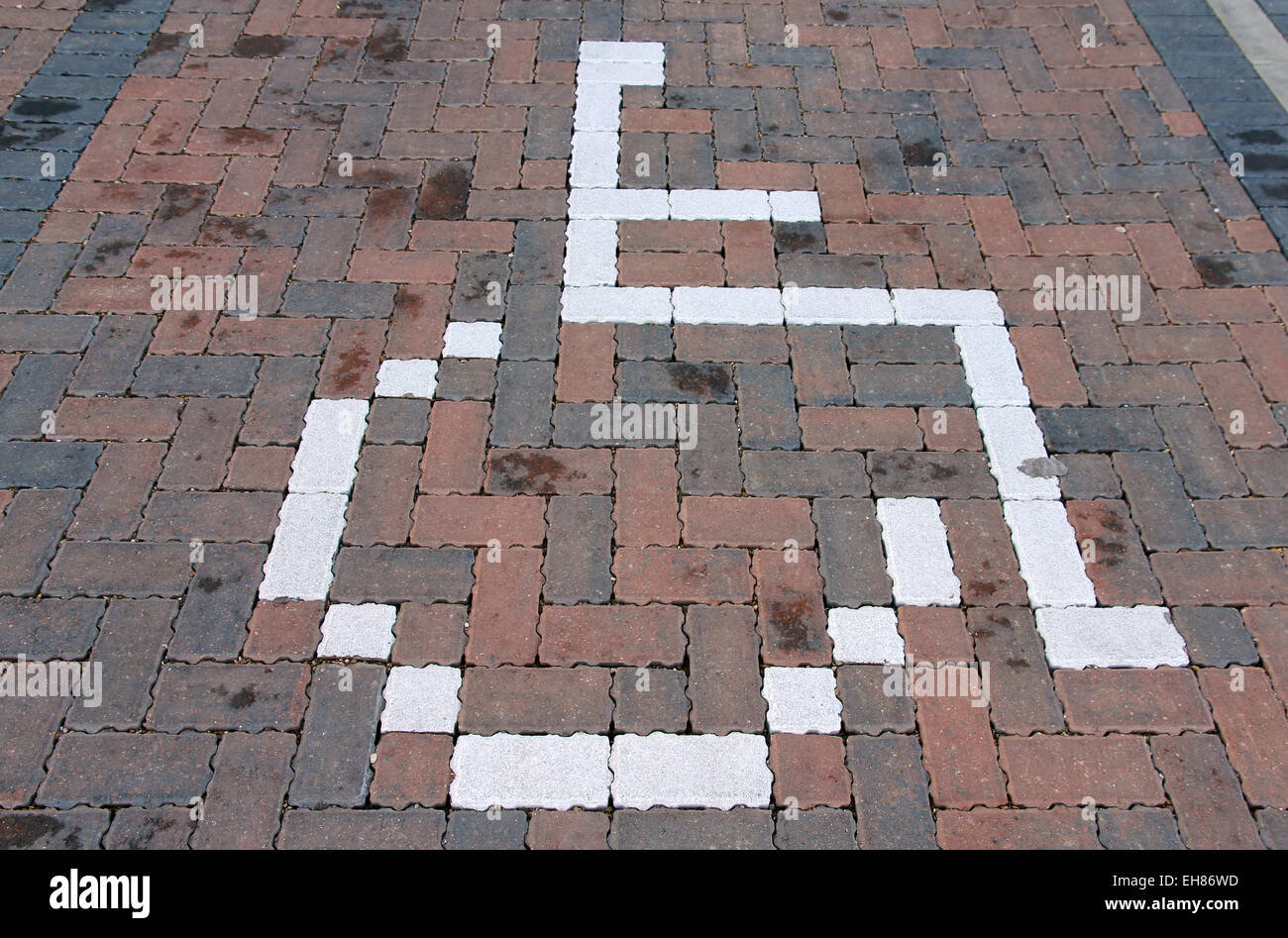 disabled parking bay Stock Photo