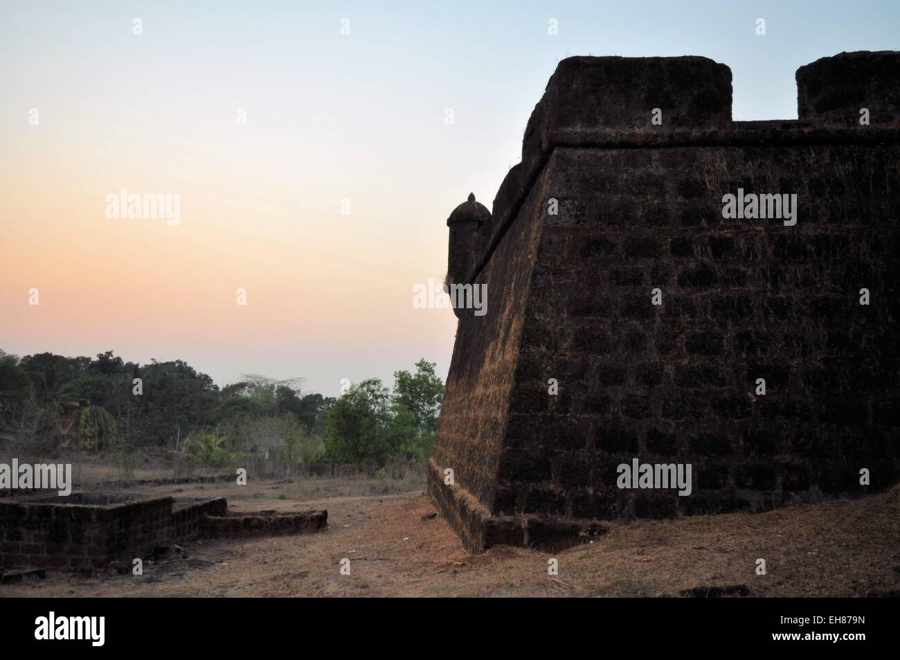 Corjuem Fort, military fortress, Goa, India Stock Photo