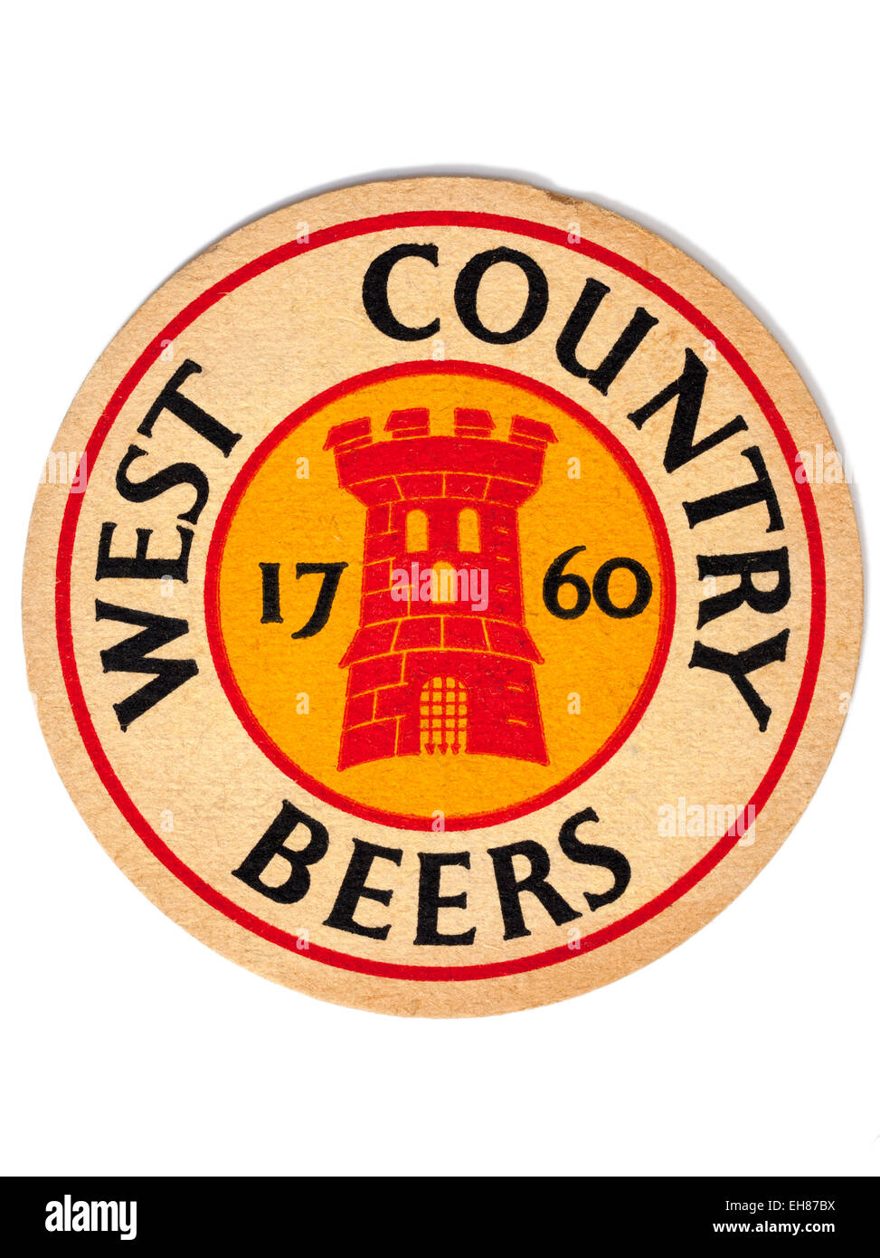 Vintage Beermat Advertising West Country Beers Stock Photo