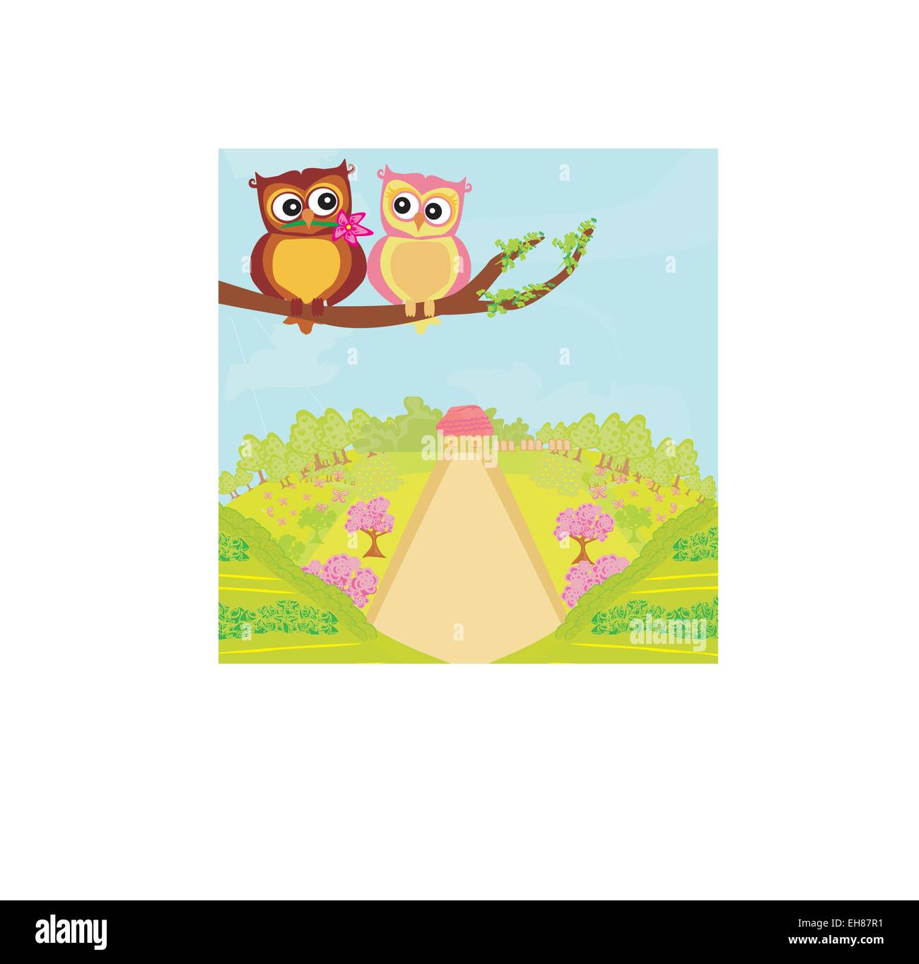owls in love , sweet card design Stock Vector Image & Art - Alamy