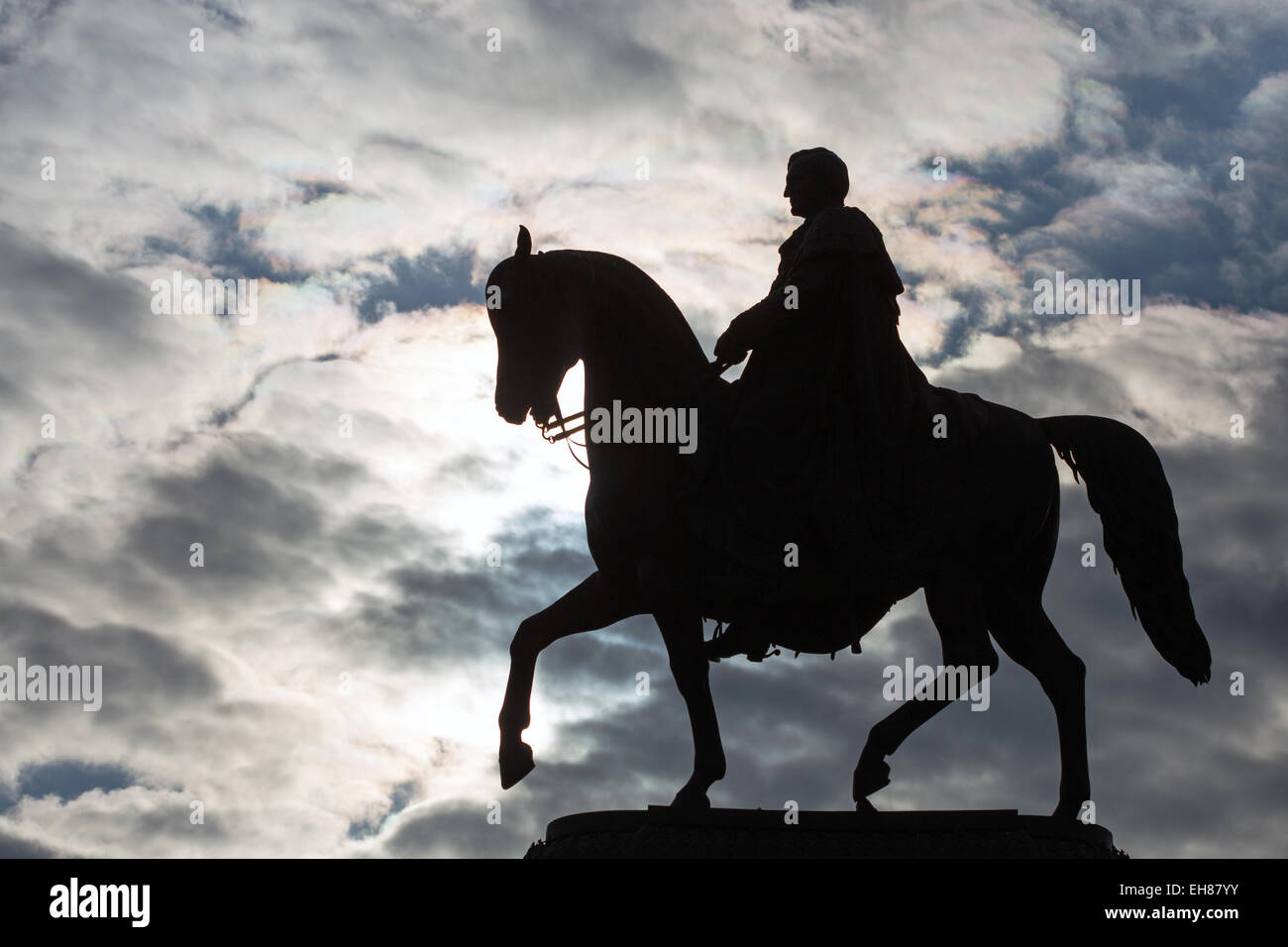 Equestrian statue of the Saxon King John, Dresden, Saxony, Germany Stock Photo
