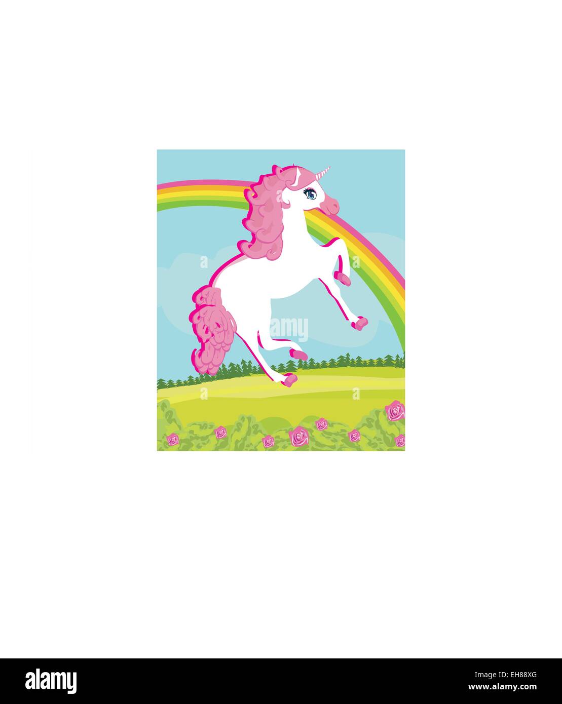 Card with a cute unicorn Stock Vector Image & Art - Alamy