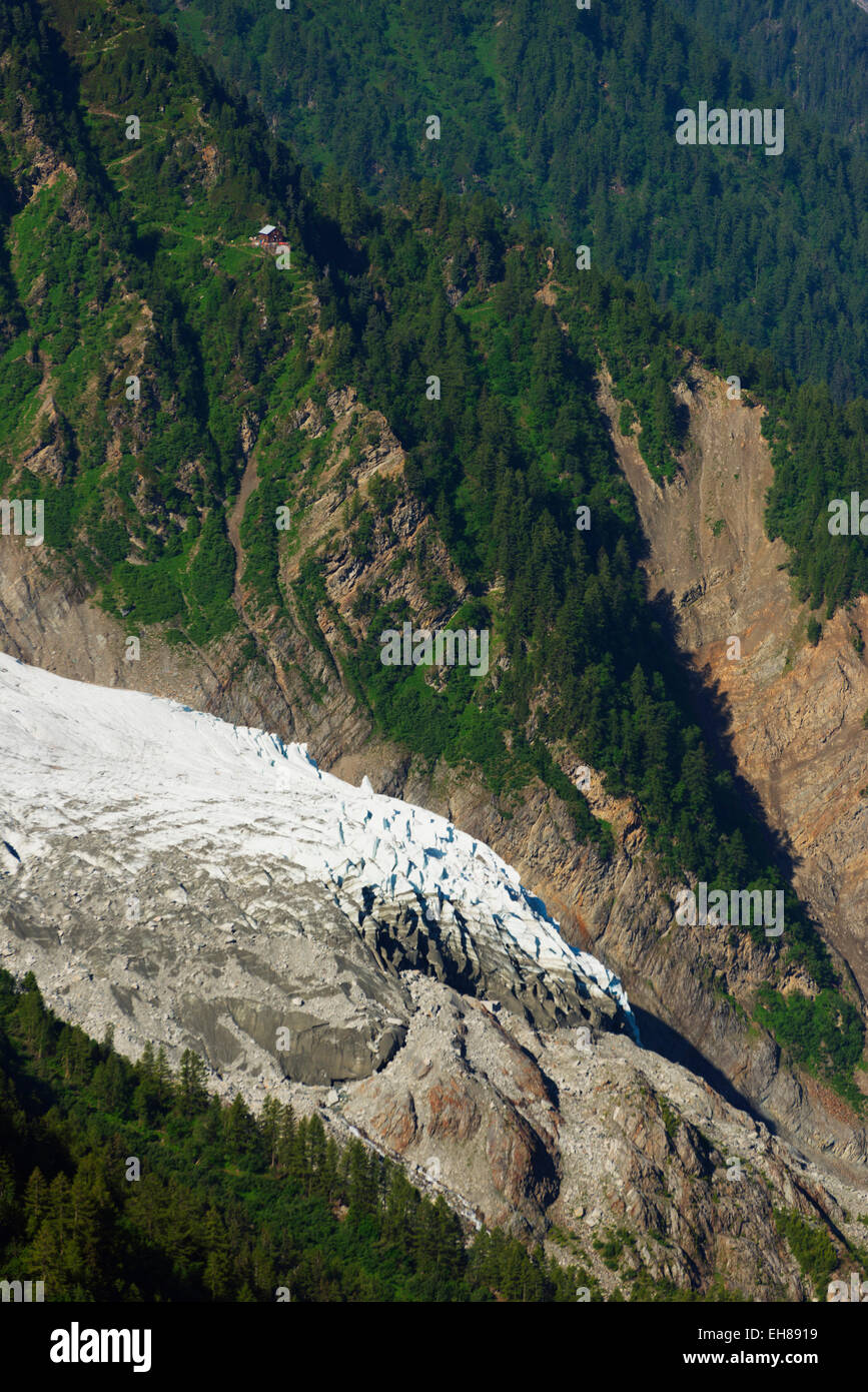 Europe, France, Haute Savoie, Rhone Alps, Chamonix Valley,  Bossons glacier Stock Photo