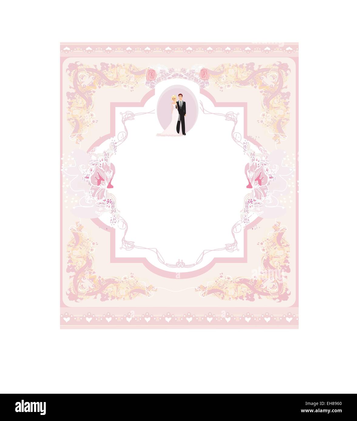 stylish wedding invitation card with vintage ornament background Stock  Vector Image & Art - Alamy