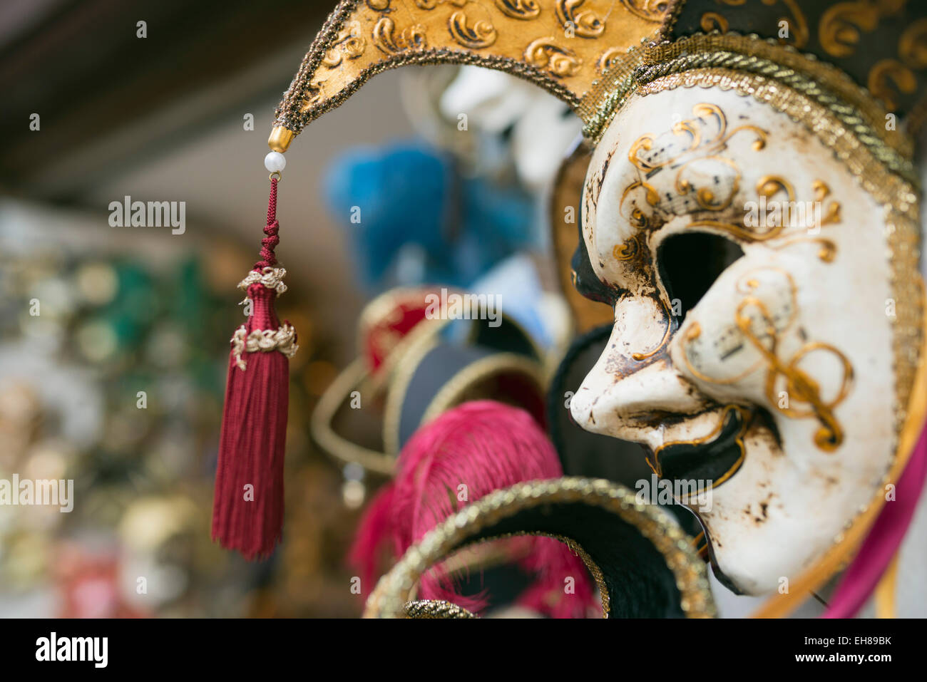 Venetian carnival masks, Venice, Veneto, Italy, Europe Stock Photo
