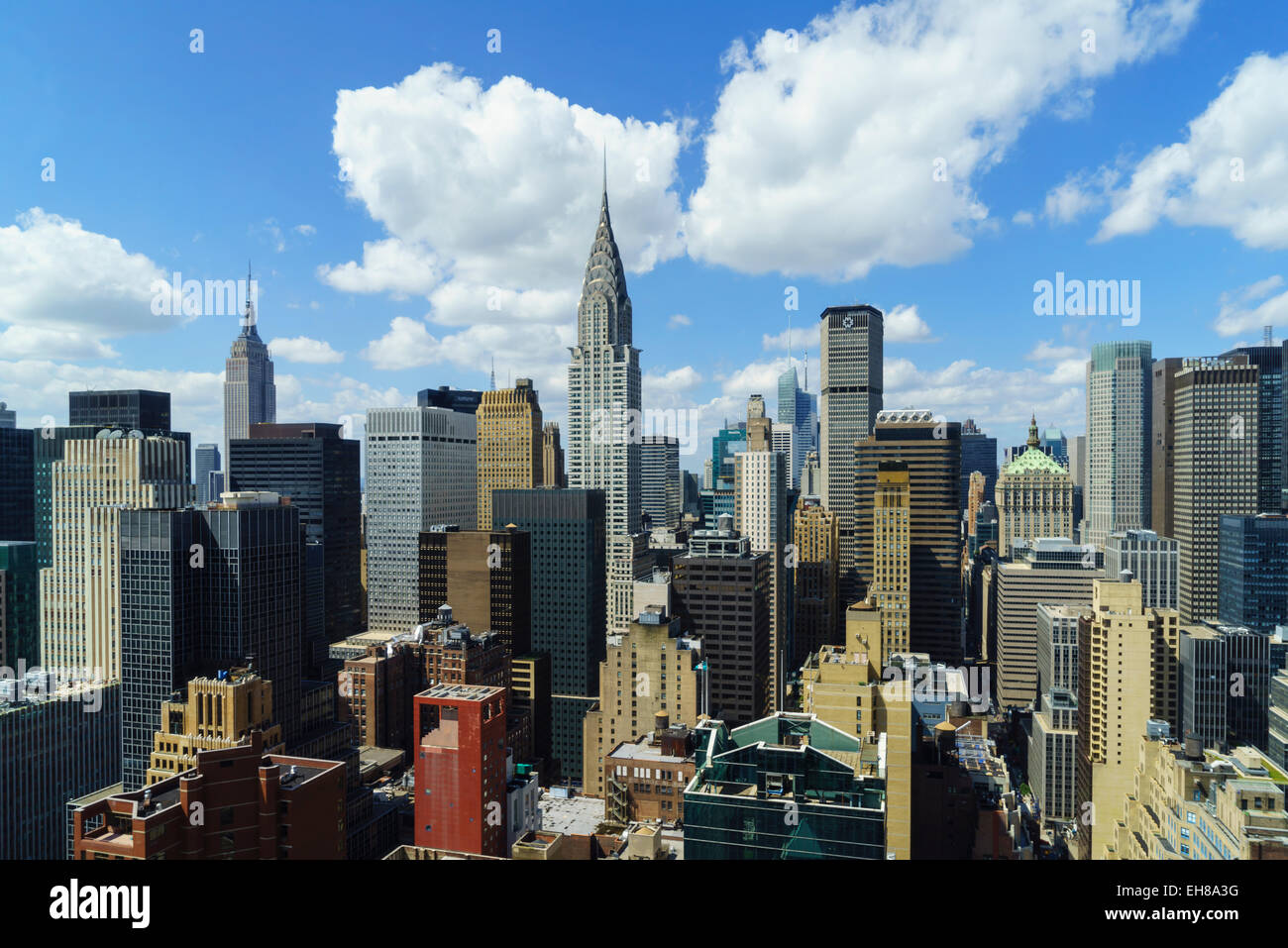 Manhattan skyscrapers inclucing the Empire State Building and Chrysler Building, Manhattan, New York City, New York, USA Stock Photo