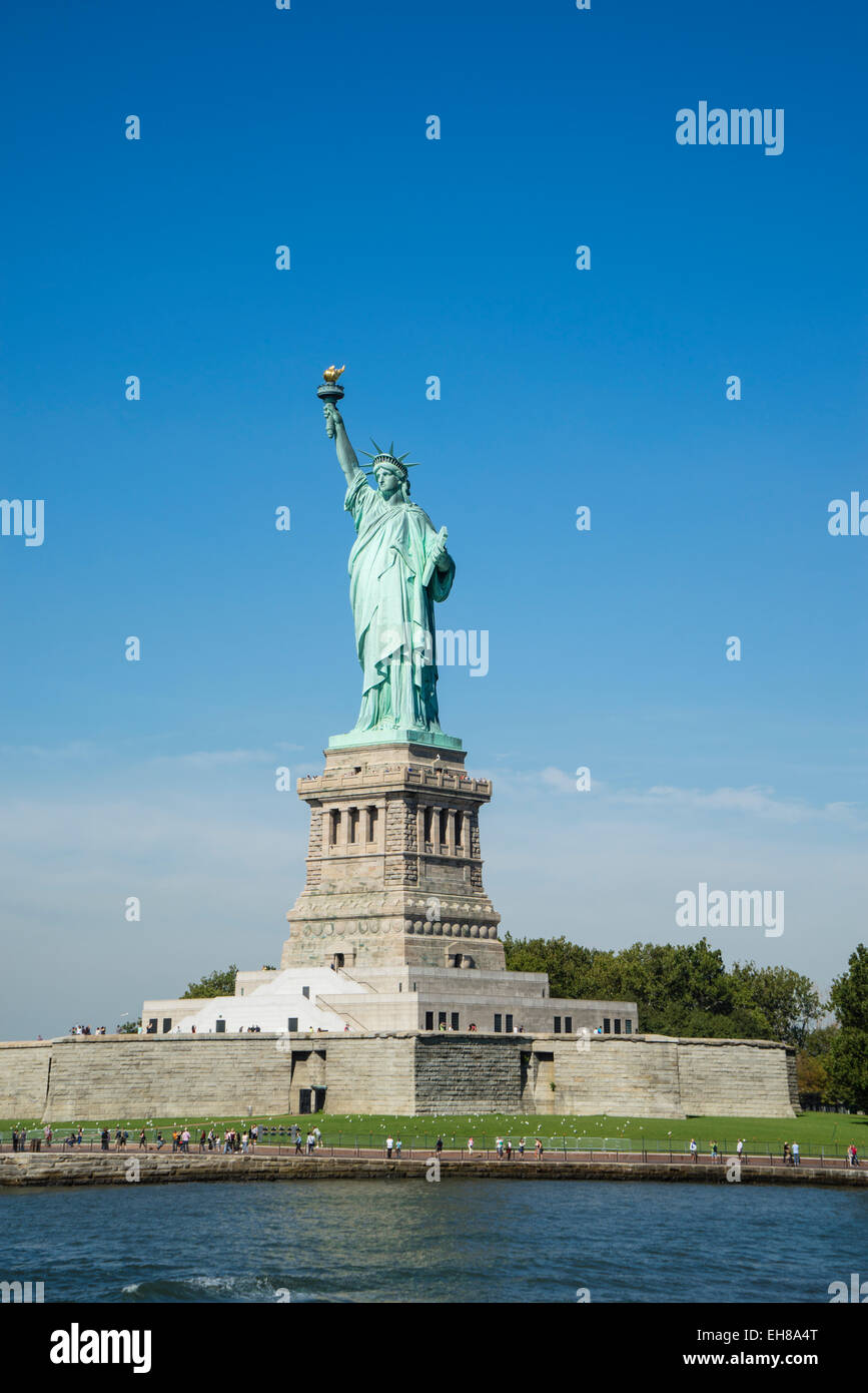Statue of Liberty and Liberty Island, New York City, New York, United States of America, North America Stock Photo