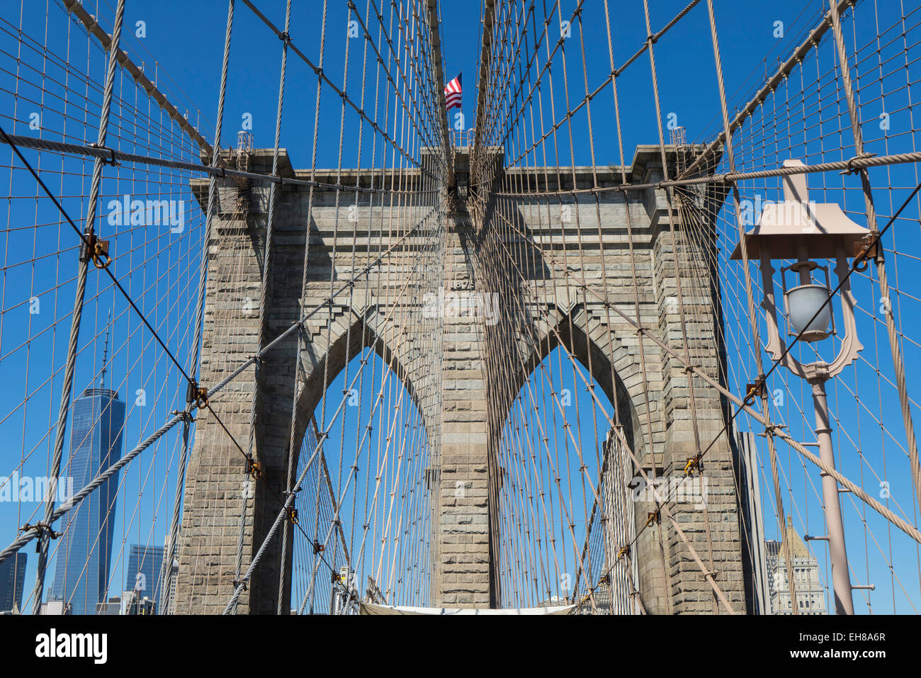 Brooklyn Bridge detail, Brooklyn, New York City, New York, United