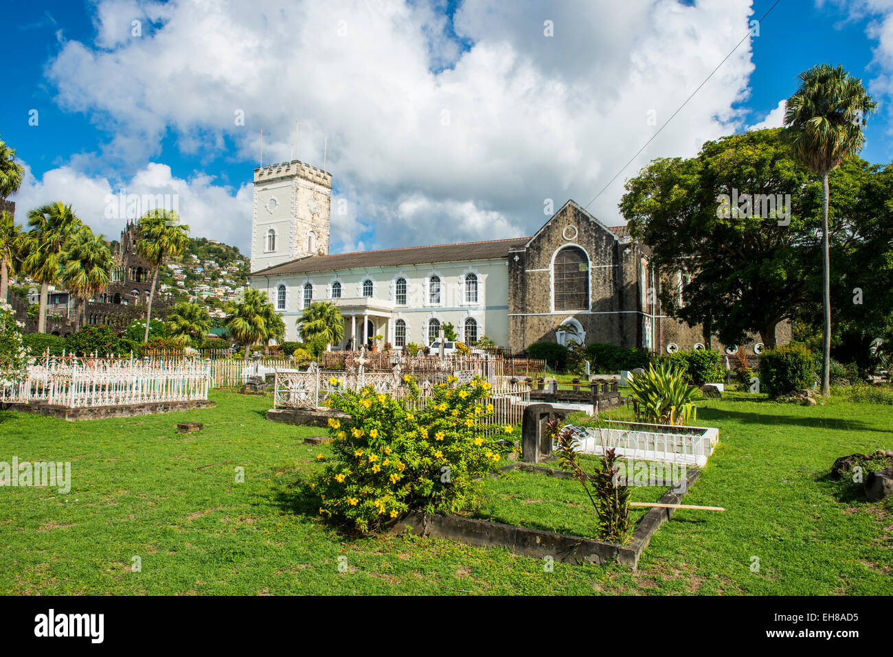St. George's Cathedral, Kingstown, St. Vincent, St. Vincent and the Grenadines, Windward Islands, West Indies, Caribbean Stock Photo