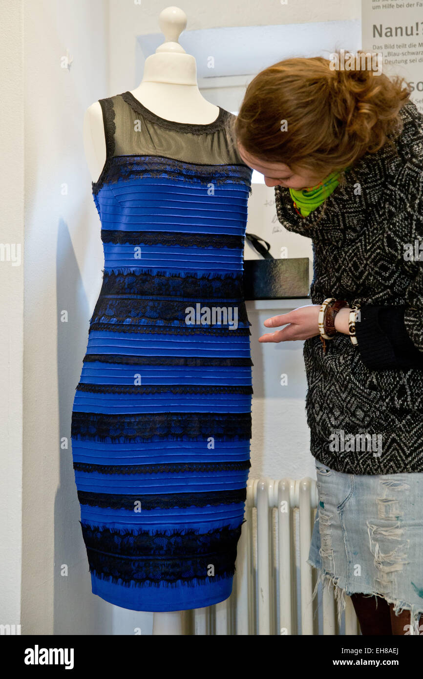 Blue black striped dress online