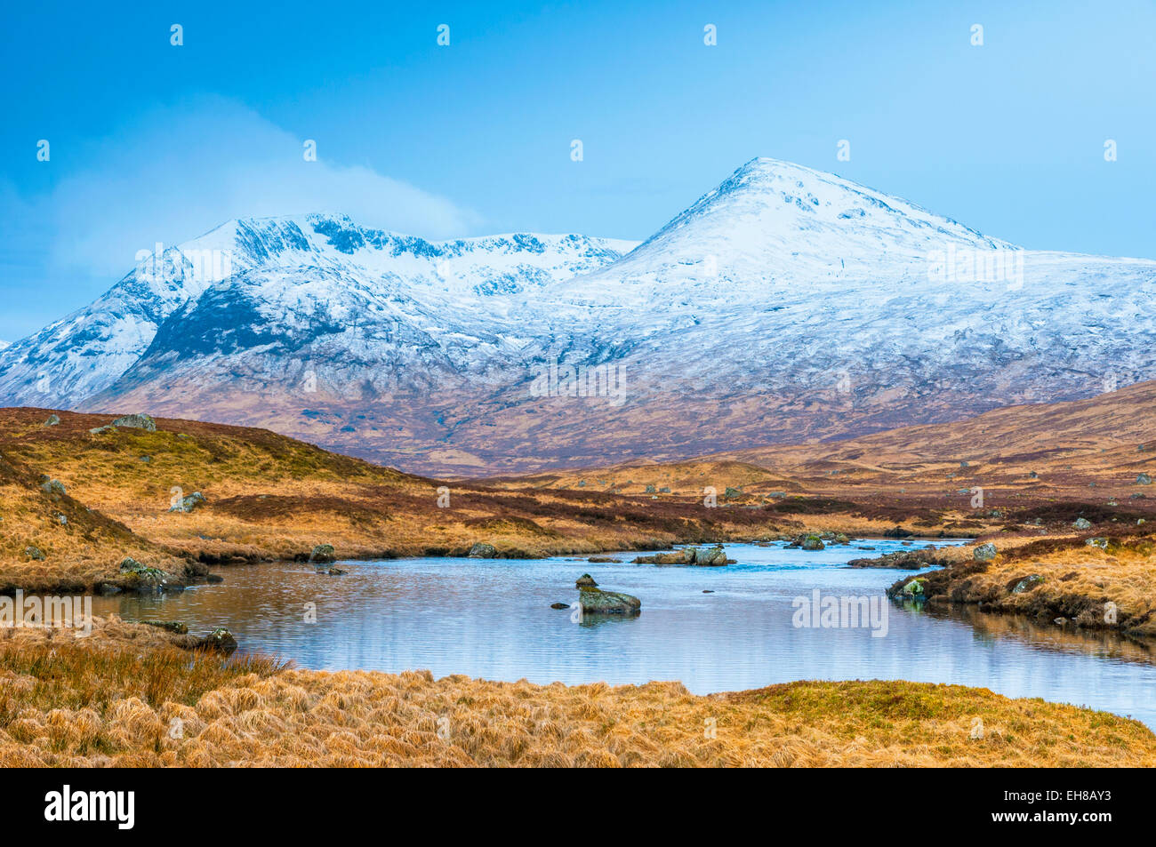 Black Mount from Rannoch Moor, Argyll and Bute, Highlands, Scotland, United Kingdom, Europe Stock Photo
