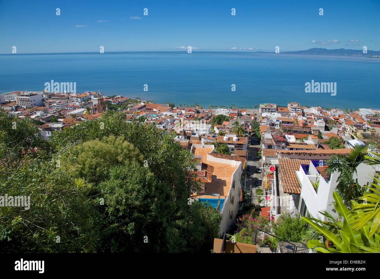 View of Downtown, Puerto Vallarta, Jalisco, Mexico, North America Stock Photo