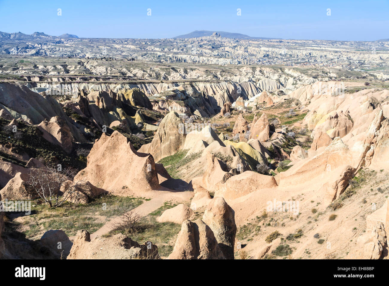 Fairy chimney rock formation and unusual arid, rocky landscape near ...