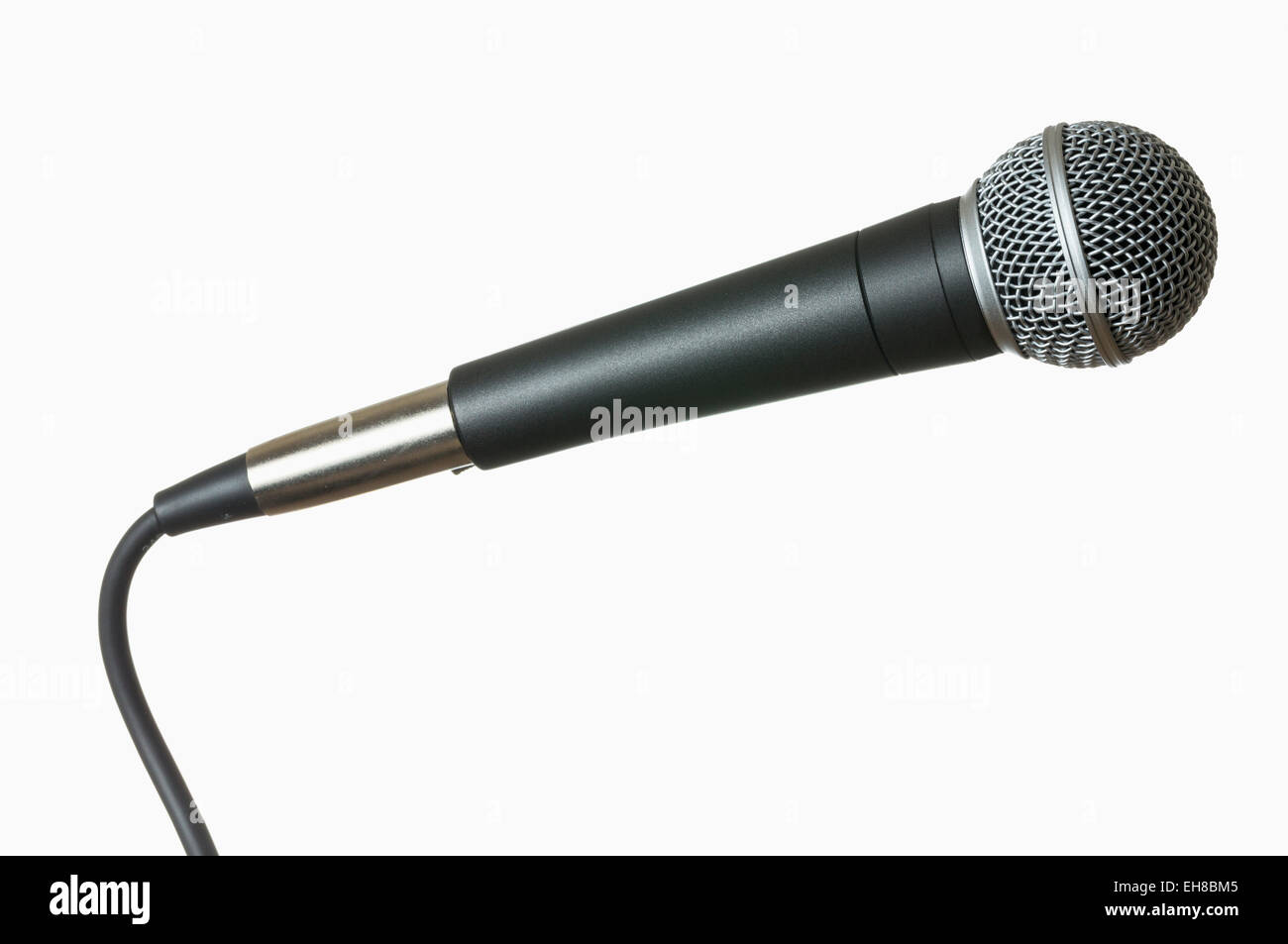 Microphone with cable isolated against white Stock Photo Alamy