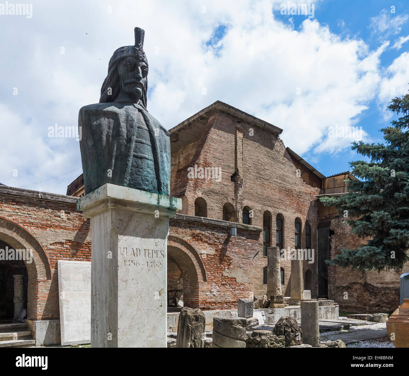 Statue at the house of Vlad the Impaler, Bucharest, Romania, Europe Stock Photo