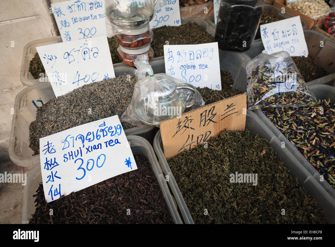 Tea market stall. Chinatown. Bangkok. Thailand Stock Photo Alamy