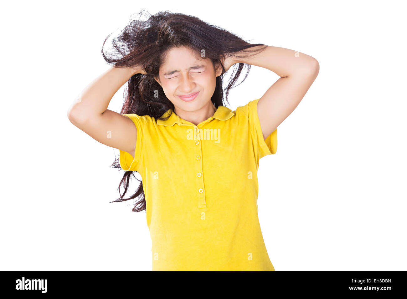 1 indian Young girl Teenager Stress Problem Stock Photo
