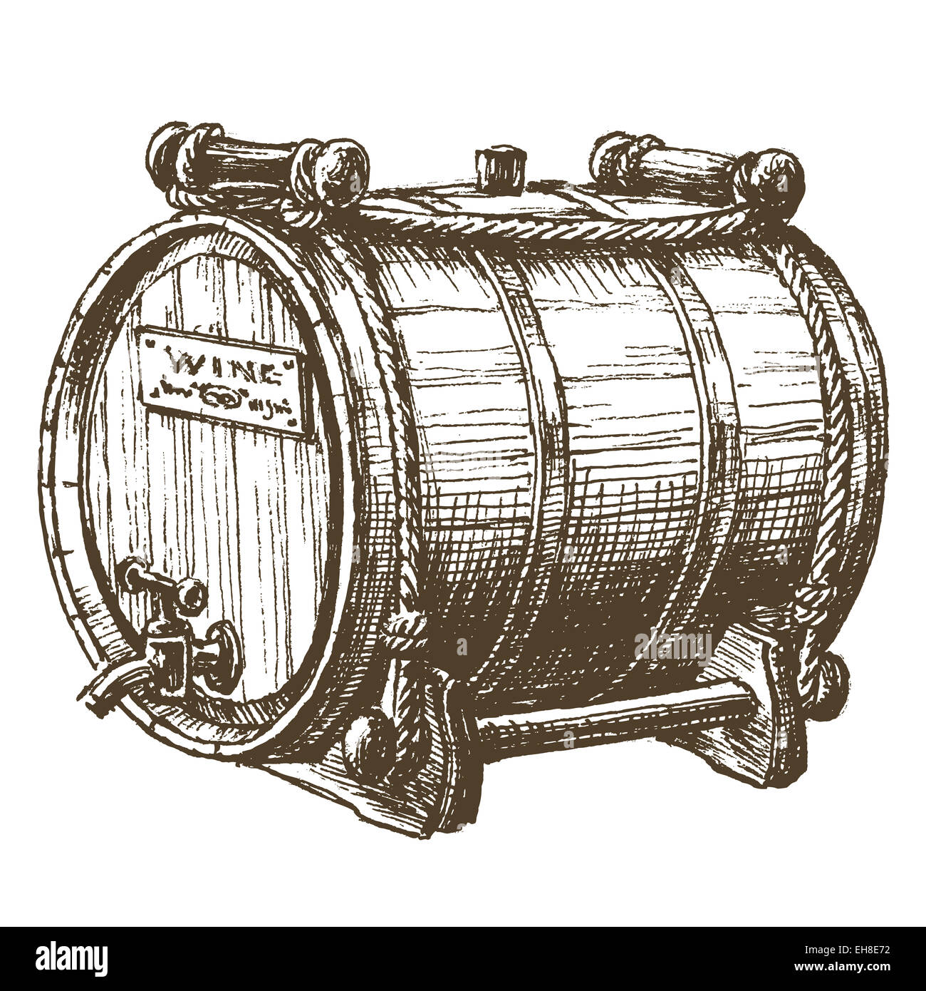 barrel of wine vector logo design template. beer or alcohol drink icon. Stock Photo