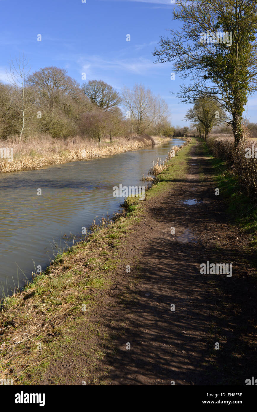 The restored Berks and Wilts canal near Wootton Bassett in Wiltshire Stock Photo