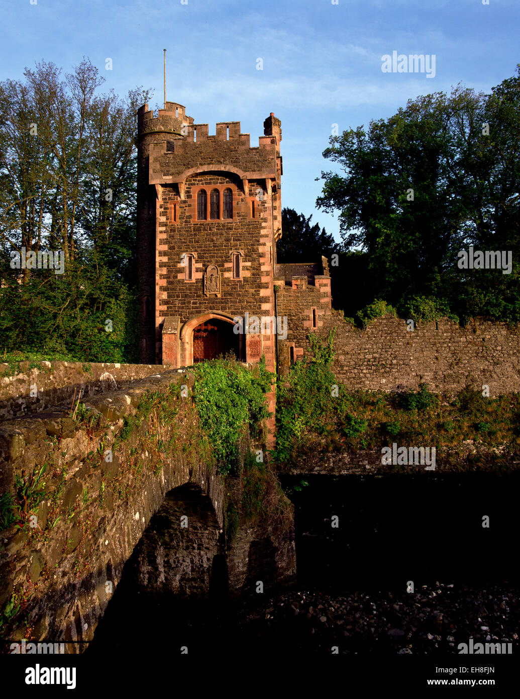 Barbican Tower Gate entrance Glenarm Castle Glens of Antrim, Northern Ireland Stock Photo