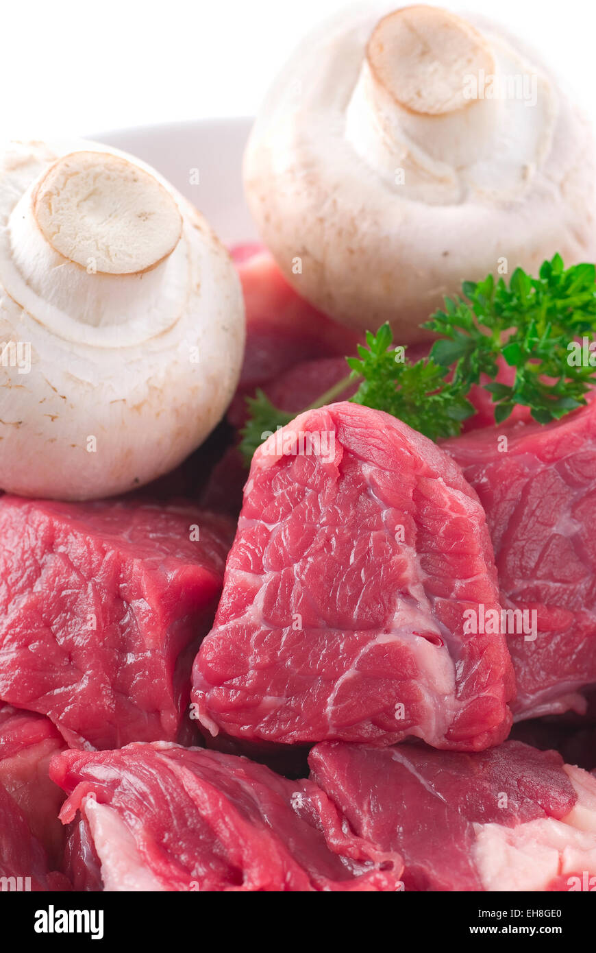 Red meat for the stew. Stock Photo
