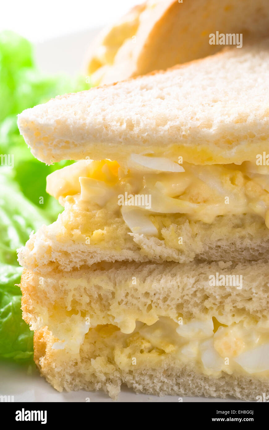 Egg and mayonnaise club sandwich. Stock Photo