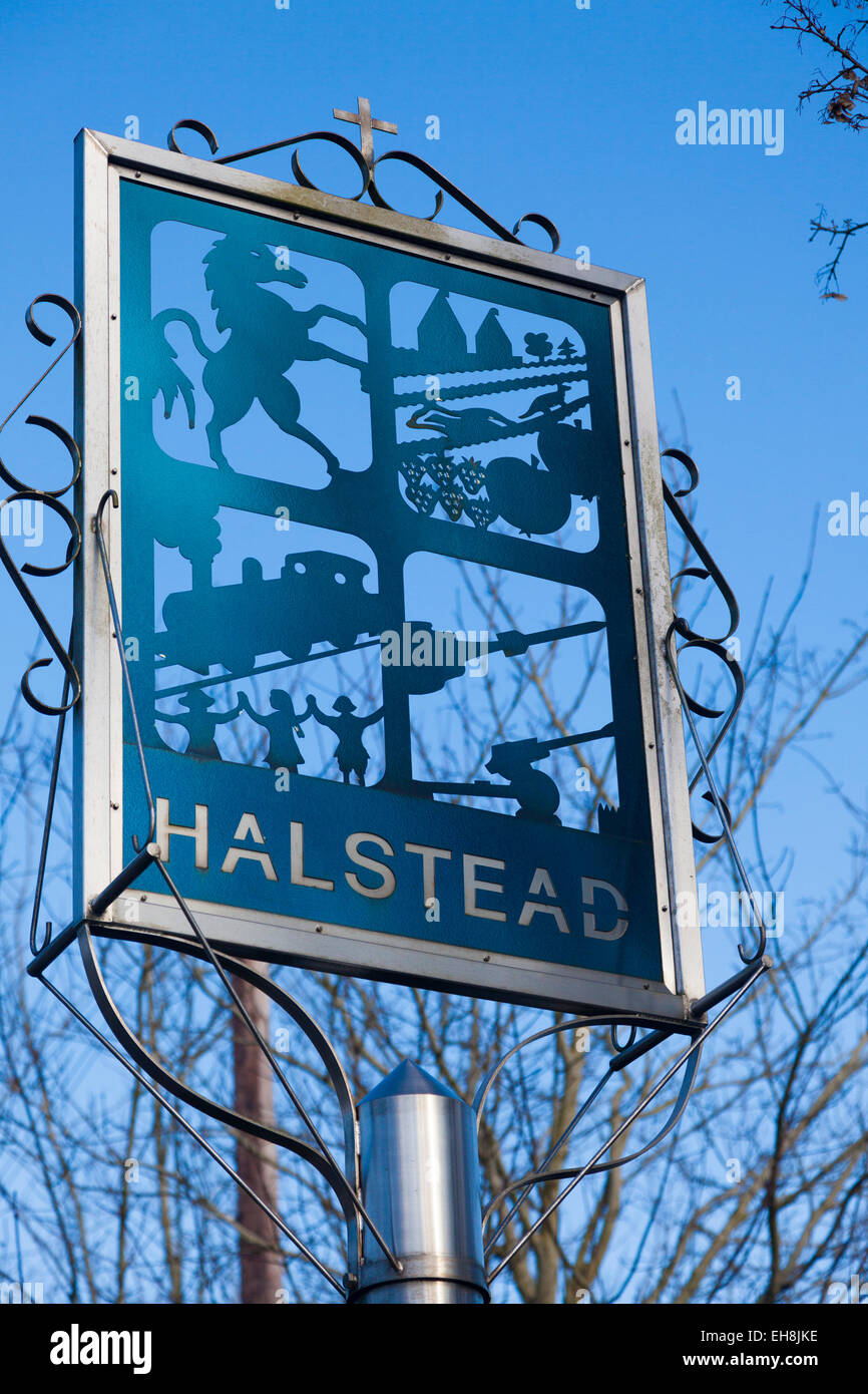 Village sign, Halstead, Kent, UK Stock Photo Alamy