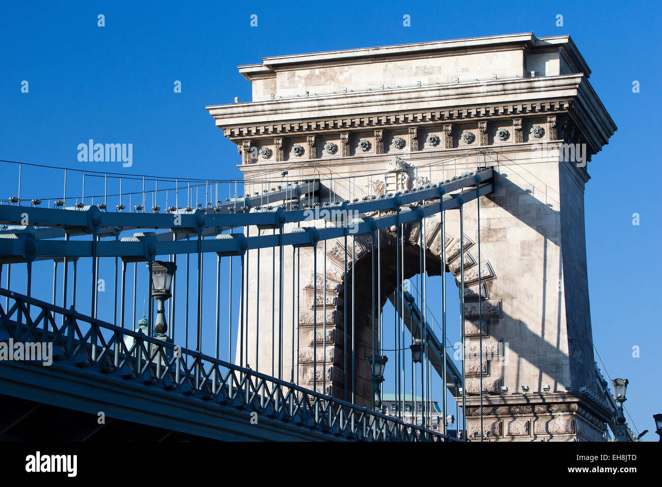 Arch of the Chain Bridge, Budapest, Hungary Stock Photo