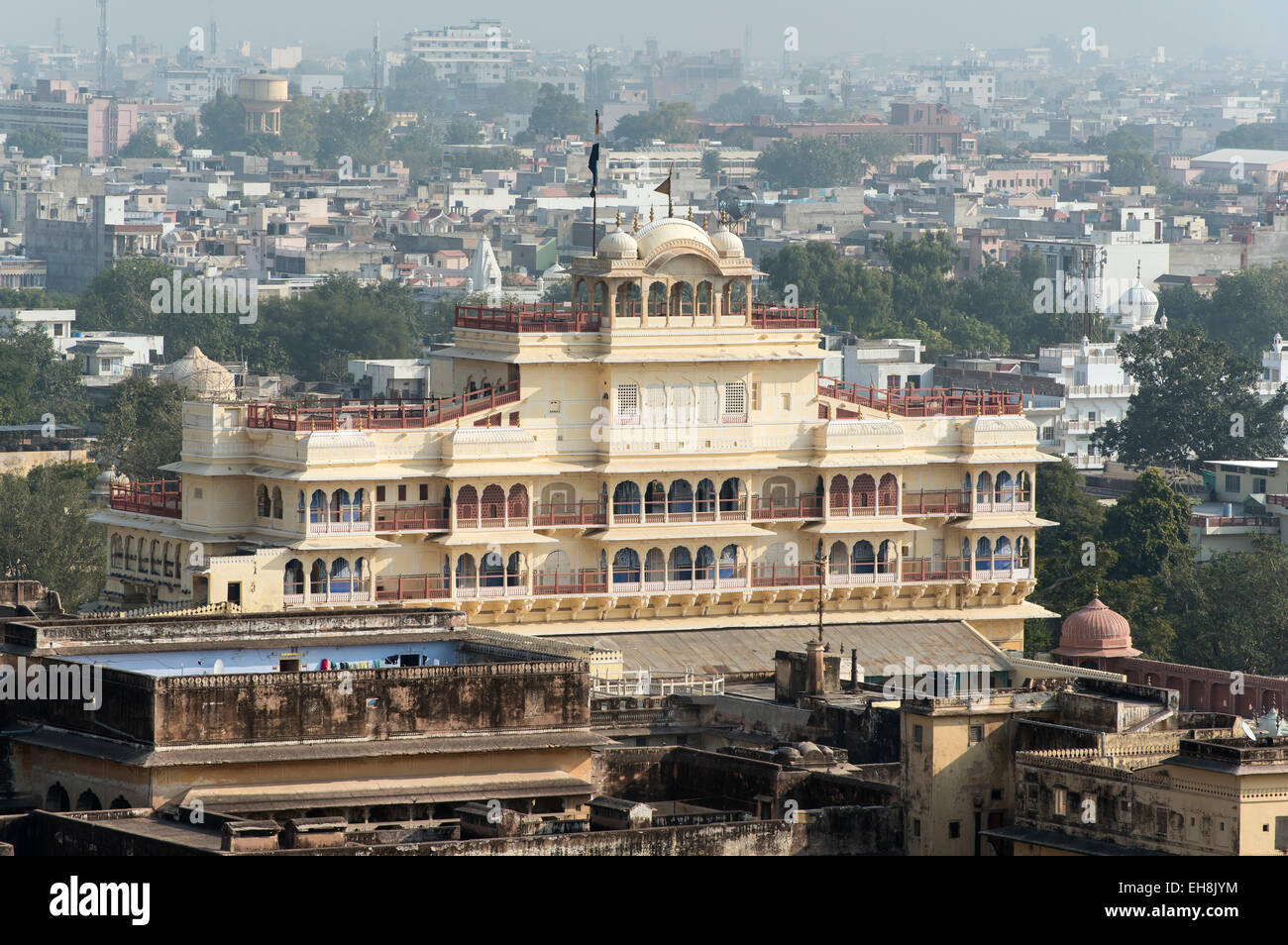 Chandra Mahal (or Niwas) Building of City Palace, Jaipur, Rajasthan, India Stock Photo