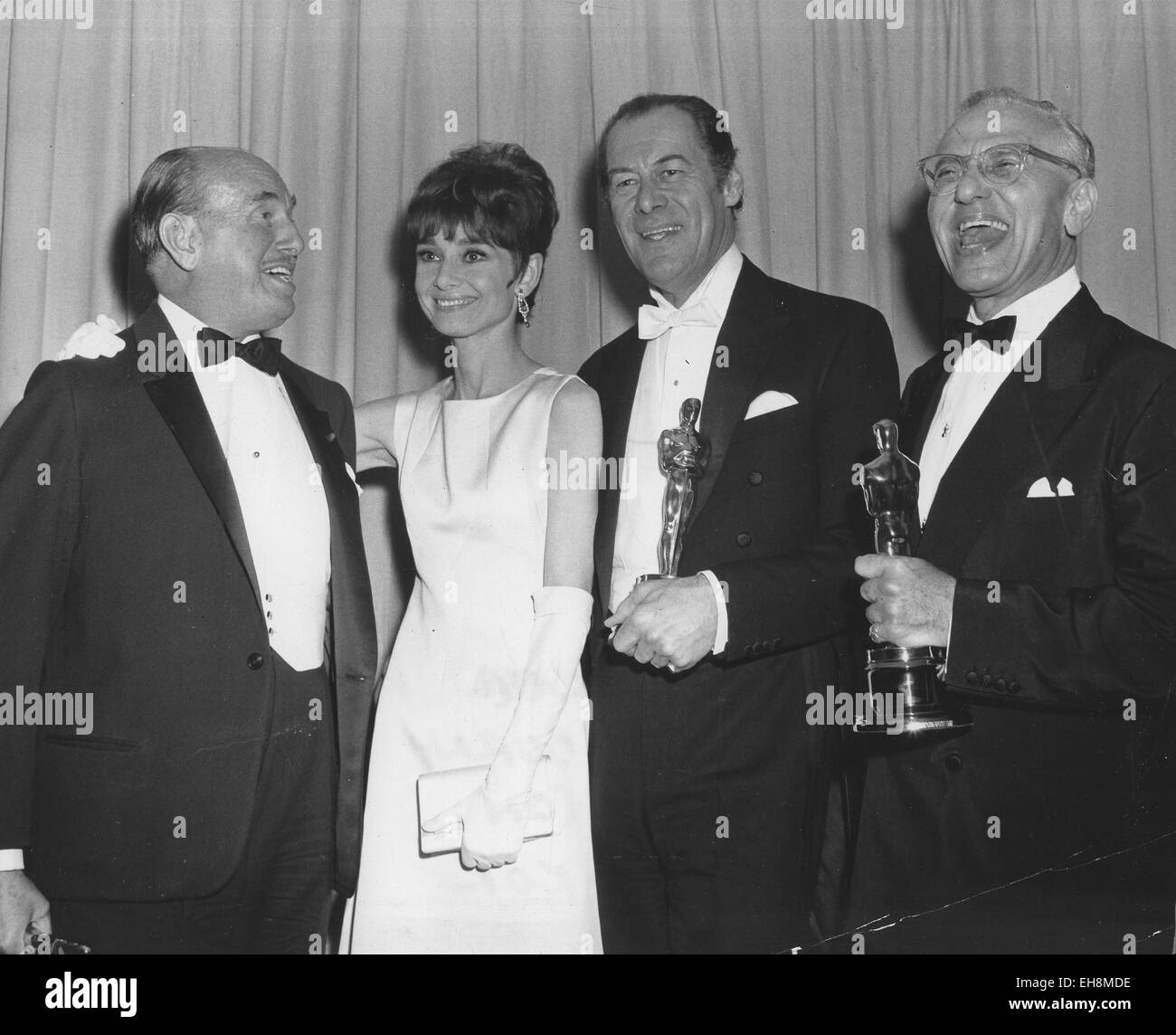 AUDREY HEPBURN with Jack L Warrer, Rex Harrison and George Cukor ...