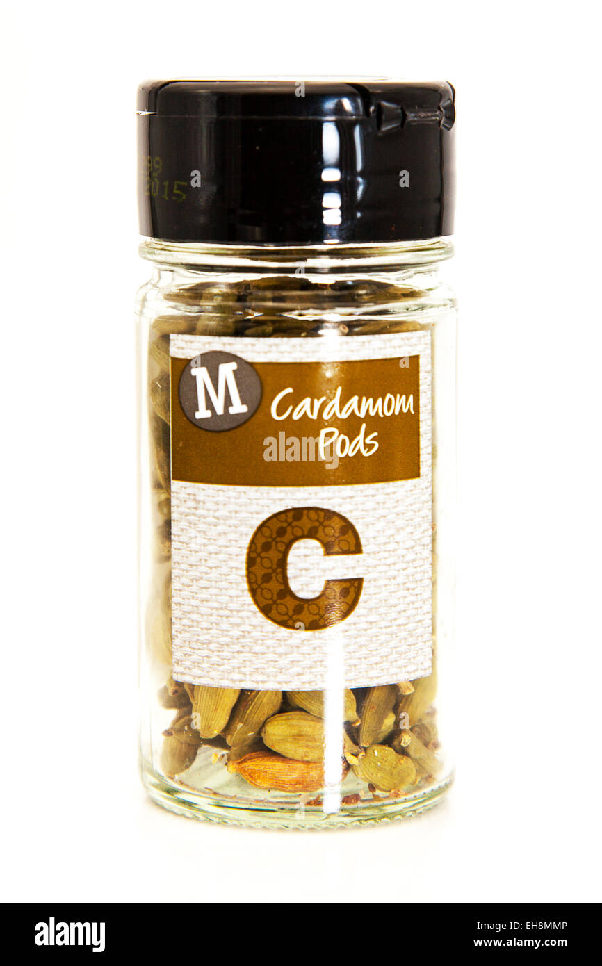 Cardamom pods jar food flavouring flavour flavor flavoring logo product cutout white background