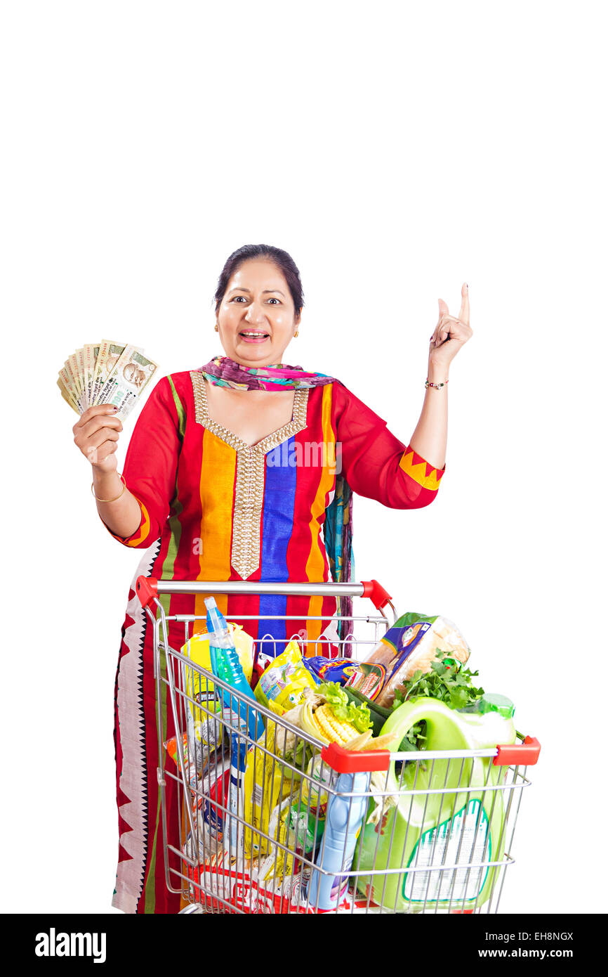 Old lady shopping trolley hi-res stock photography and images - Alamy